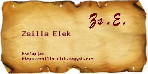 Zsilla Elek névjegykártya
